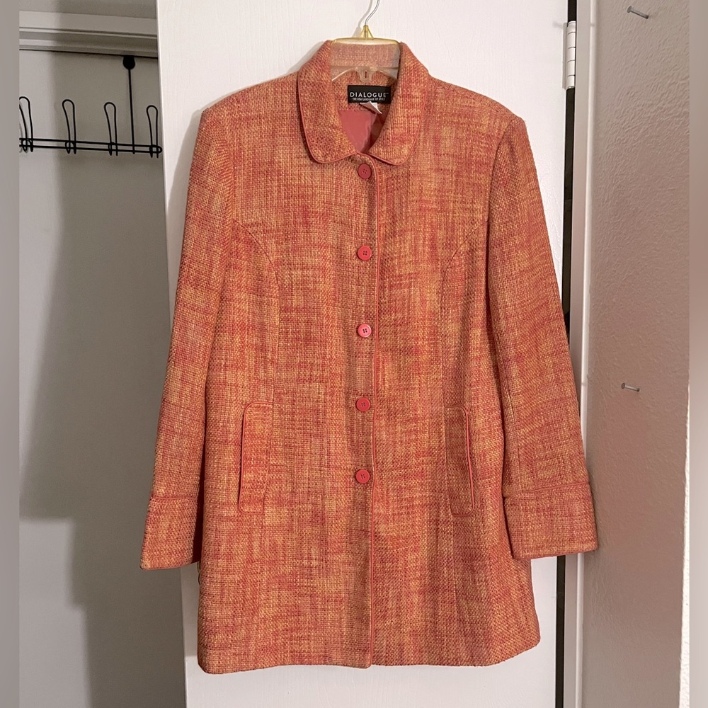 Dialogue Orange Tweed Women's Coat